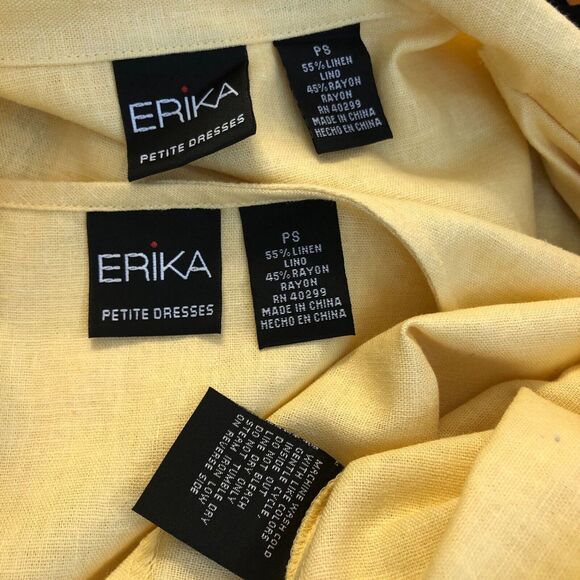 Erika Linen Midi Jacket Dress Button Front Jacket Blouse Eyelet Lace Trim - Picture 5 of 14